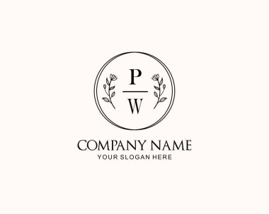Botanik Aksanlı Minimalist PW Monogram Logoları