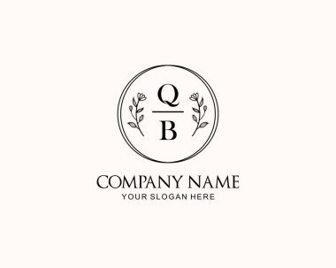 Botanik Aksanlı Minimalist QB Monogram Logoları