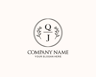 Botanik Aksanlı Minimalist QJ Monogram Logoları