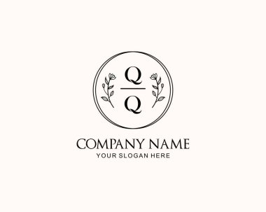Botanik Aksanlı Minimalist QQ Monogram Logoları