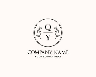 Botanik Aksanlı Minimalist QY Monogram Logoları