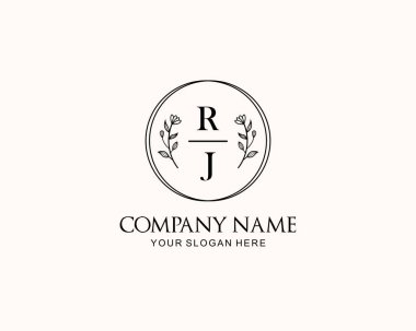 Botanik Aksanlı Minimalist RJ Monogram Logoları