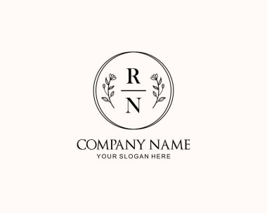 Botanik Aksanlı Minimalist RN Monogram Logoları