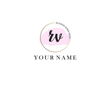 Marka Kimliği için RV Modern El Yazması Logo Kavramları