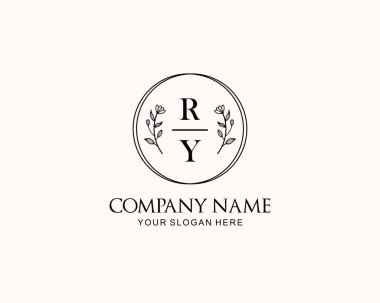 Botanik Aksanlı Minimalist RY Monogram Logoları