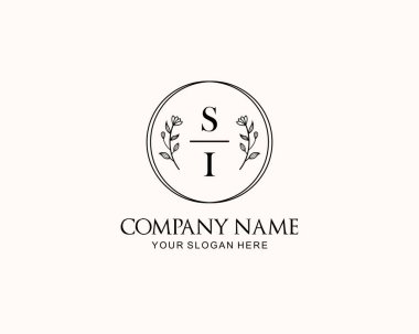 Botanik Aksanlı Minimalist SI Monogram Logoları
