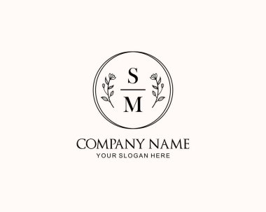 Botanik Aksanlı Minimalist SM Monogram Logoları
