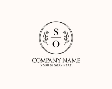 Botanik Aksanlı Minimalist SO Monogram Logoları