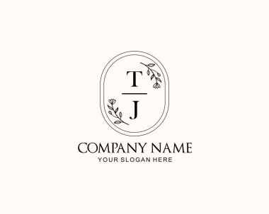 Botanik Aksanlı Minimalist TJ Monogram Logoları
