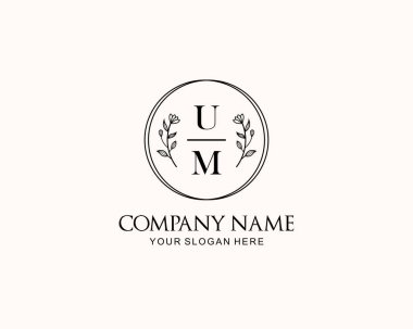 Botanik Aksanlı Minimalist UM Monogram Logoları