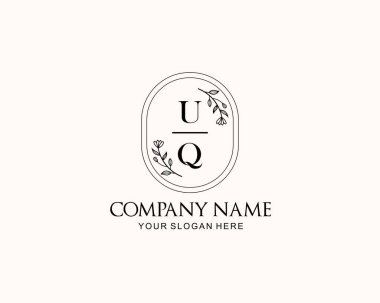 Botanik Aksanlı Minimalist UQ Monogram Logoları
