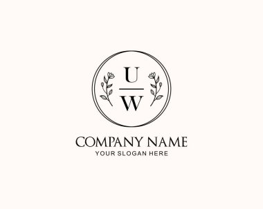 Botanik Aksanlı Minimalist UW Monogram Logoları