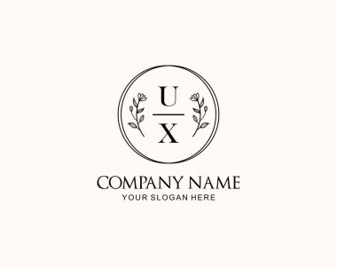 Botanik Aksanlı Minimalist UX Monogram Logoları