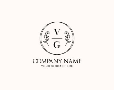 Botanik Aksanlı Minimalist VG Monogram Logoları