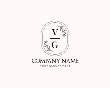 Botanik Aksanlı Minimalist VG Monogram Logoları
