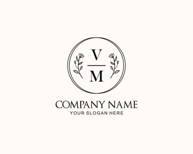 Botanik Aksanlı Minimalist VM Monogram Logoları