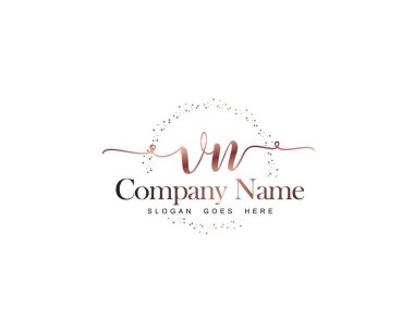 Marka Kimliği için VN Modern El Yazısı Logo Kavramları