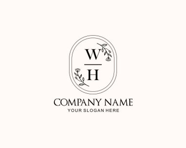 Botanik Aksanlı Minimalist WH Monogram Logoları