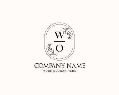 Botanik Aksanlı Minimalist WO Monogram Logoları