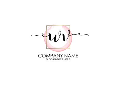 WV Marka Kimliği için Modern El Yazması Logo Kavramları