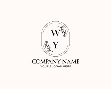Botanik Aksanlı Minimalist WY Monogram Logoları