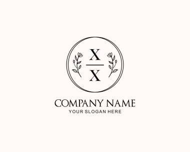 Botanik Aksanlı Minimalist XX Monogram Logoları