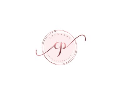 Çiçek ve Minimalist Elementlerle CP El Yazısı Logosu