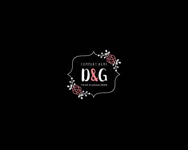 Modern Floral Monogram DG Logo Tasarım Şablonu