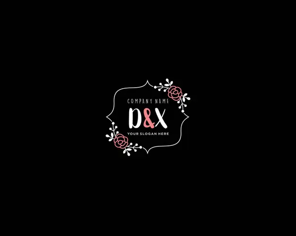 Modern Çiçek Monogramı DX Logo Tasarım Şablonu
