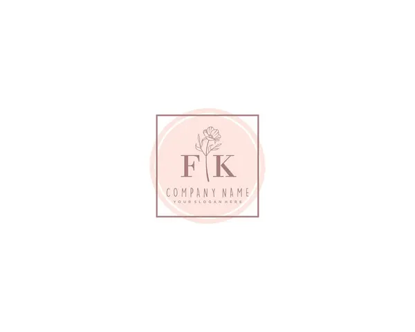 Floral ve El Yazısı Biçimli FK İlk Logo Tasarımı