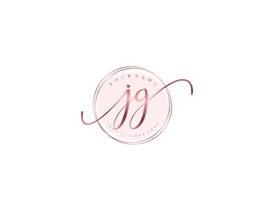 Çiçek ve Minimalist Elementlerle JG El Yazısı Logosu