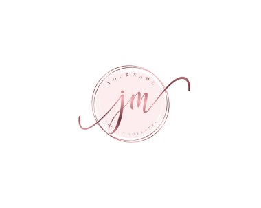 Çiçek ve Minimalist Elementlerle JM El Yazısı Logosu