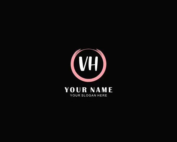 Modern Çiçek Monogramı VH Logo Tasarım Şablonu