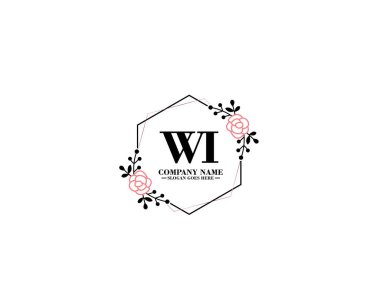 WI İlk Logo Tasarımı Floral ve El Yazıları Biçimi