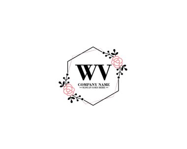 WV İlk Logo Tasarımı Floral ve El Yazısı Biçimi