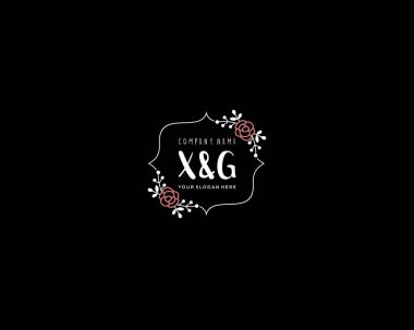 Modern Çiçek Monogramı XG Logo Tasarım Şablonu