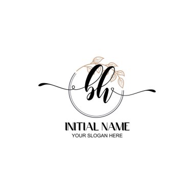 Botanik Elementli Zarif BH İlk Logo Tasarımı