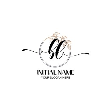 Botanik Elementli Zarif BL İlk Logo Tasarımı