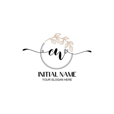 Botanik Elementli Zarif CW İlk Logo Tasarımı
