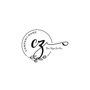 Botanik Elementli Zarif CZ İlk Logo Tasarımı