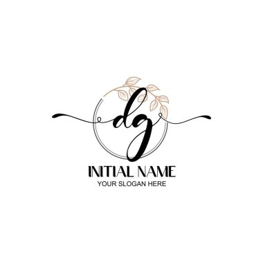 Botanik Elementli Zarif DG İlk Logo Tasarımı