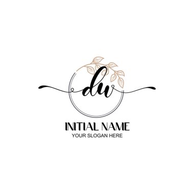 Botanik Elementli Zarif DU İlk Logo Tasarımı