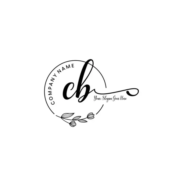 Botanik Elementli Zarif CB İlk Logo Tasarımı