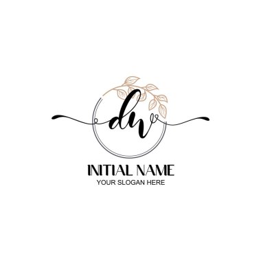Botanik Elementli Zarif DW İlk Logo Tasarımı