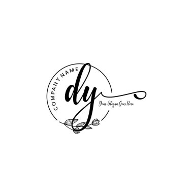 Botanik Elementli Zarif DY İlk Logo Tasarımı