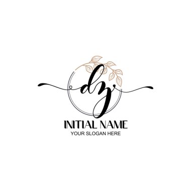 Botanik Elementli Zarif DZ İlk Logo Tasarımı