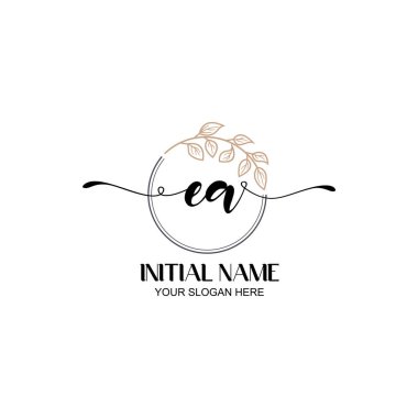 Botanik Elementli Zarif EA İlk Logo Tasarımı