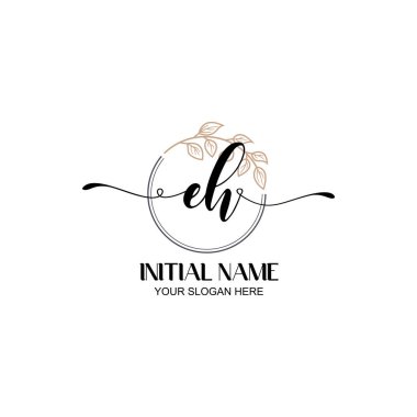 Botanik Elementli Zarif EH İlk Logo Tasarımı