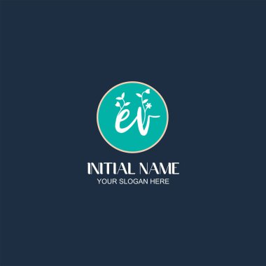 Botanik Elementli Zarif EV İlk Logo Tasarımı