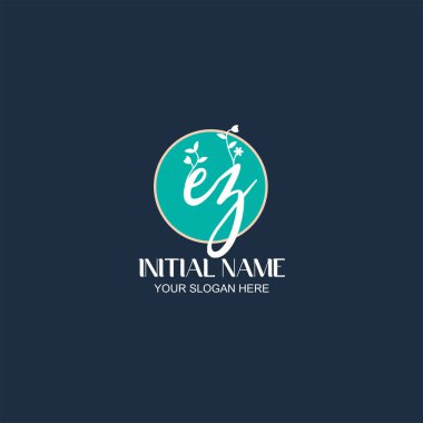 Botanik Elementli Zarif EZ İlk Logo Tasarımı
